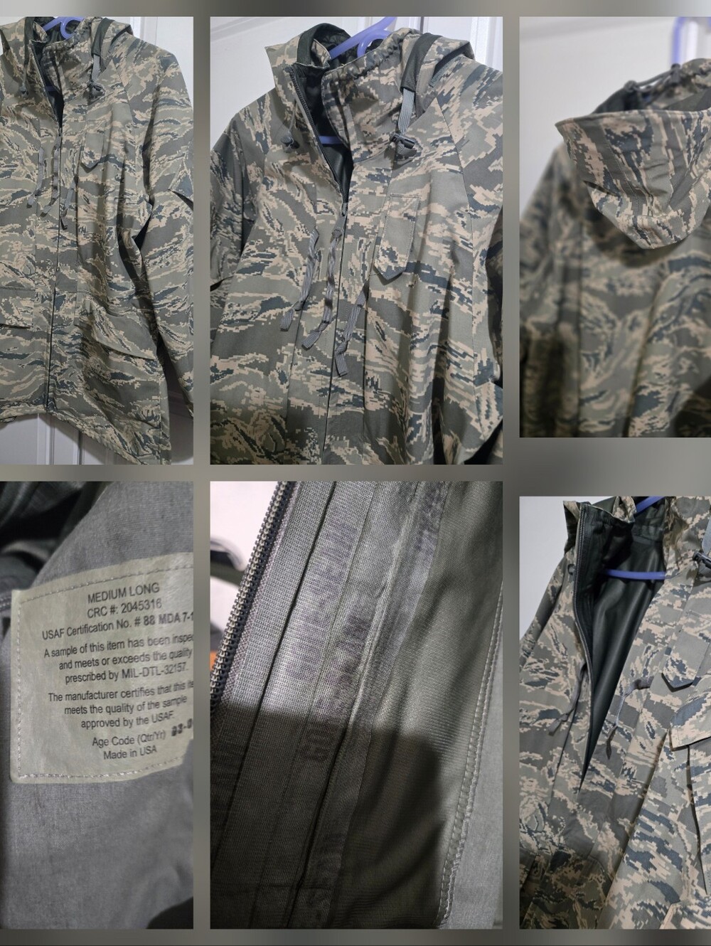 US MILITARY AIR FORCE TIGER STRIPE AIRMAN BATTLE UNIFORM CAMOUFLAGE COMBAT JACKT